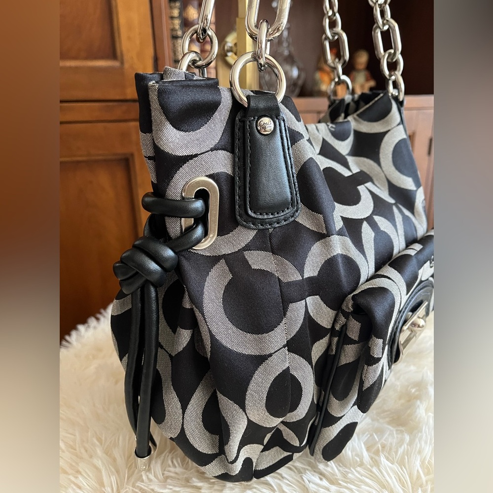 Coach Kristen Black and Gray Patterned Women's Bag - Picture 5 of 15
